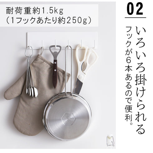 マグネットキッチンツールフック プレート ホワイト.|s3